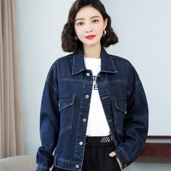 2024 Женская джинсовая куртка свободного кроя — весна и осень в стиле Гонконга