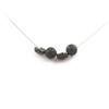 Stones and Minerals. Lava Beads Necklace + Brazilian Schorl Tourmaline 8 Mm Stainless Steel Chain.