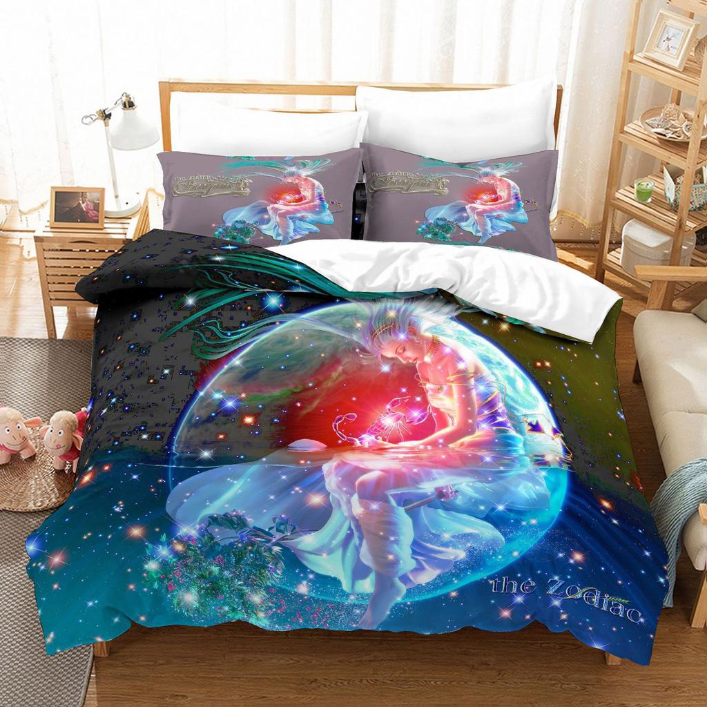 Cartoon Digital Printing Twelve Constellations Duvet Set Bedding Two Or Three-Piece Set