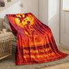 Fiery evolution sequence of Charmander to Charizard against molten flames. for all seasons blanket lunch break throw gift