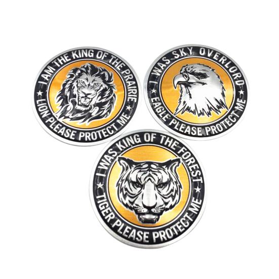 3D Cool Tiger Lion Eagle Animal Pattern Aluminum Alloy Auto Car Logo Sticker