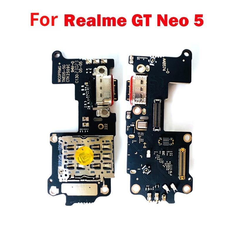 For Realme GT Neo 5 (RMX3706) USB Charging Port Dock Connector Charger Board Microphone Module Flex Cable