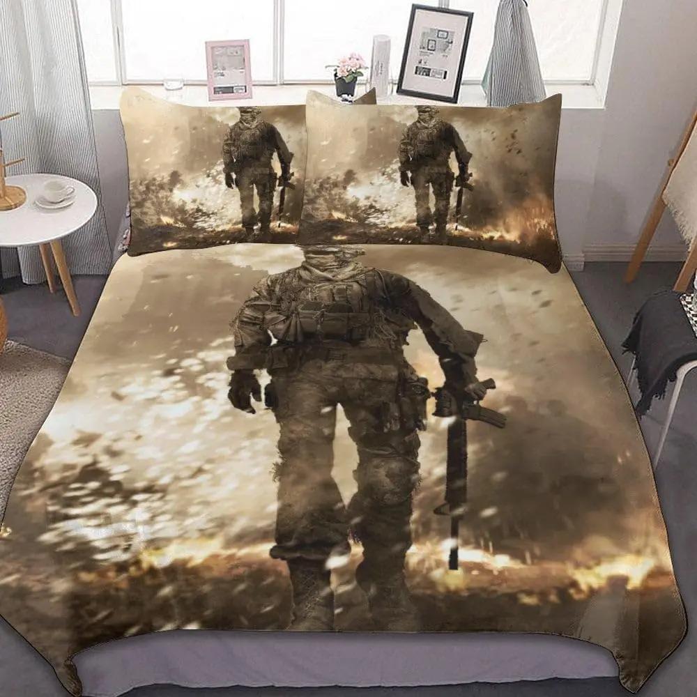 3D C-Call Of D-Duty Warzone duvet cover and pillowcase. Bedding set King/Queen, bedroom decoration for boys and girls gift