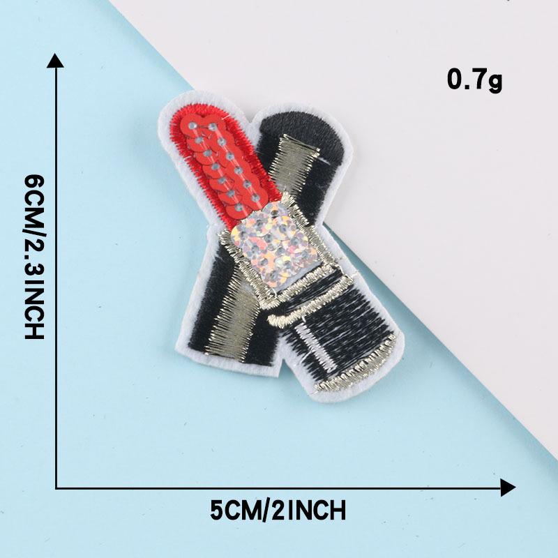 Этикетка из ткани с вышивкой бисером и пайетками Duoku для самостоятельной нашивки на одежду