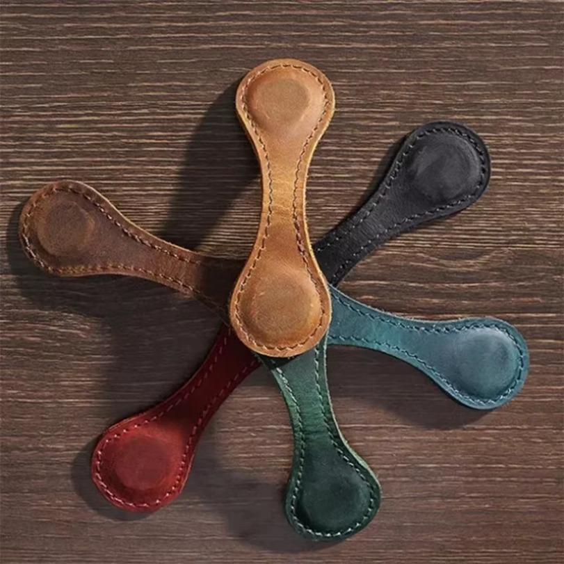 Новая ПУ Натуральная Кожа Магнитная Закладка Двусторонняя Магнитная Пряжка Клипса для Разделения Страниц Блокнота Учебные Аксессуары для Чтения