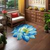 Yousheng Lotus Flower Shaped Rug 3D Visual Effect Lotus Carpet Absorbent Area Rug with Non-Slip Backing for Bedroom Living Room Bathroom Kitchen