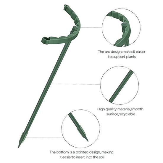 Plant Support Stakes Stackable Half Round Plant Stakes Easy Assembly Stake Trellis Plant Cages for Indoor Outdoor Tomato