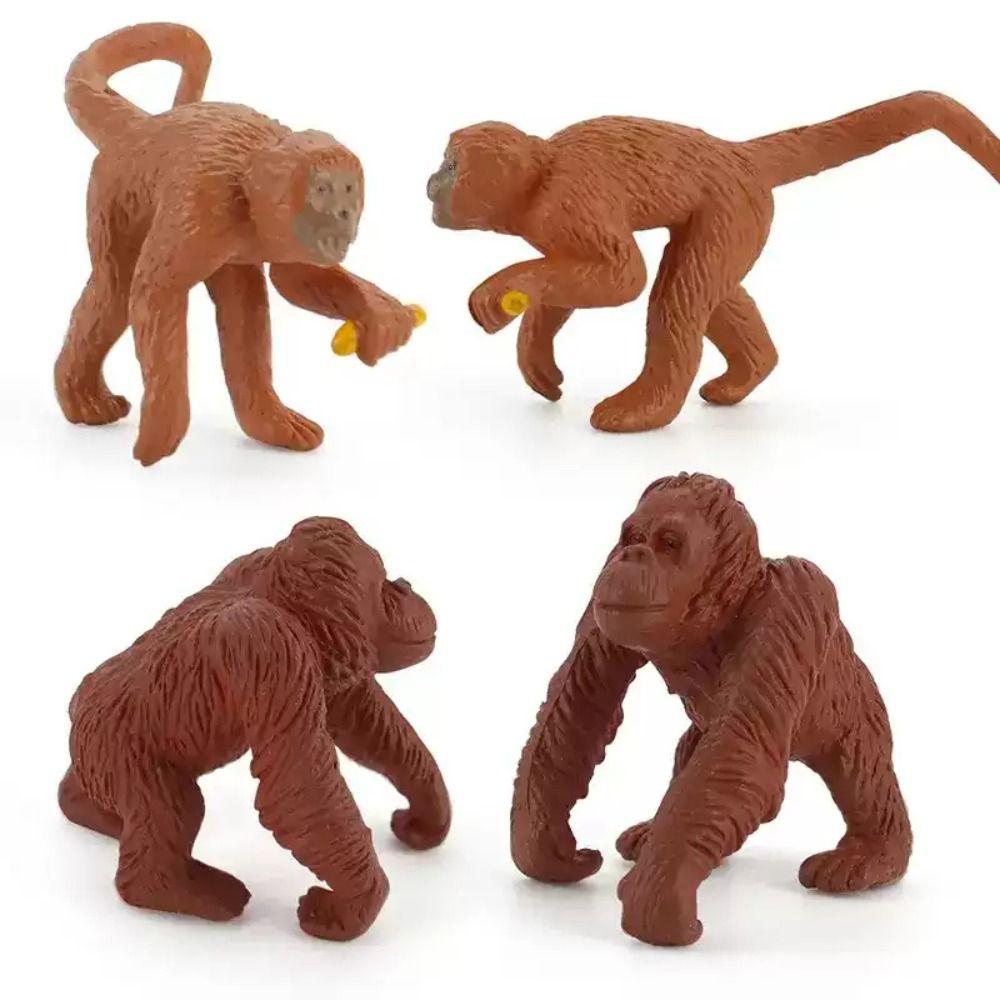 Education Monkey Action Figures PVC Material Orangutan Gorilla Model  Christmas Gift