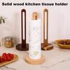 Деревянный держатель для бумажных полотенец с устойчивым основанием, нескользящая конструкция, простая установка, держатель для рулонов бумаги на кухне, стойка для хранения