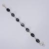 Excellent Top Grade Qualite 100% Natural Black Rainbow Calsilica Oval Shape Ethnic Handmade Jewelry 925 Steling Silver Bracelet 7-8" WSJ5217