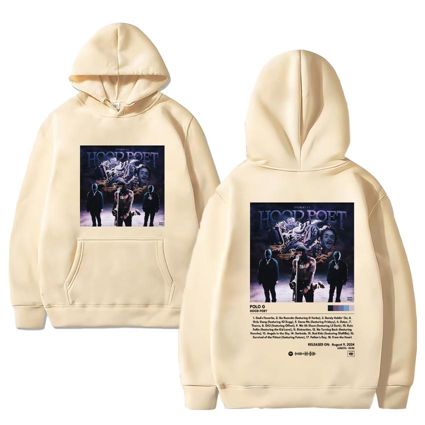 Hot Rapper Polo G Hood Poet Album Graphic Hoodie 2024 Men Women Hip Hop Vintage Streetwear Unisex Fleece Long Sleeve Pullovers