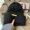 Thickened Beanies Hat Korean Style Pullover Hat Letter Chic Knitted Hat  Outdoor