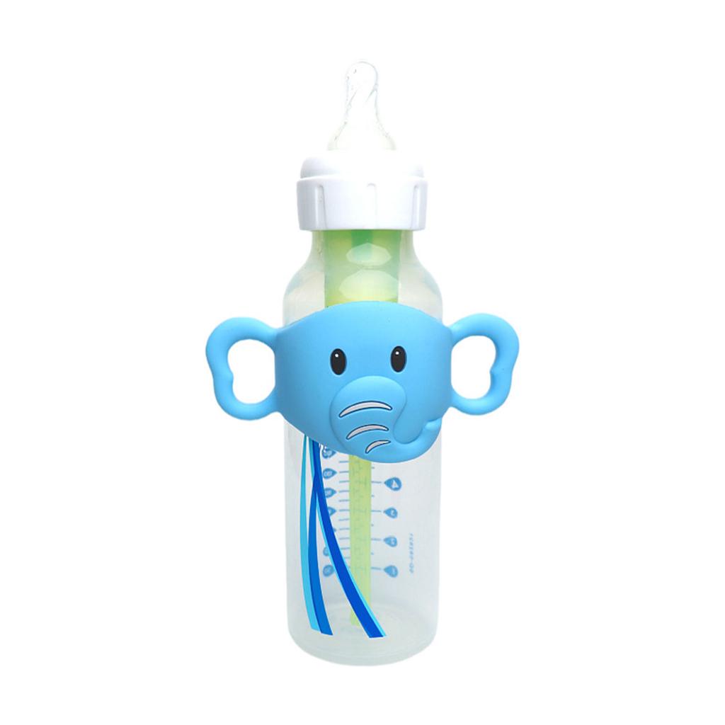 Elephant Pattern Baby Bottle Handle Transitional Sippy Cup Handle Grip for Baby Bottle Universal Removable Grip Portabl