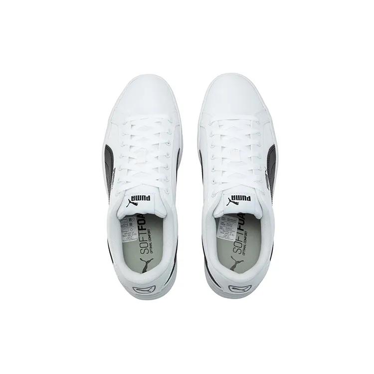 PUMA Smash Vulc Retro Casual Skateboarding Shoes Unisex White Black Shoe 'White Black' (Unisex) Skate Shoes 385554 01