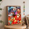 Disney oil painting Incredibles handmade diy art painting home decoration