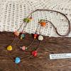 Colorful Ceramic Necklace Boho Style Handmade Adjustable Necklace Simple Woven Rope Ceramic Necklace