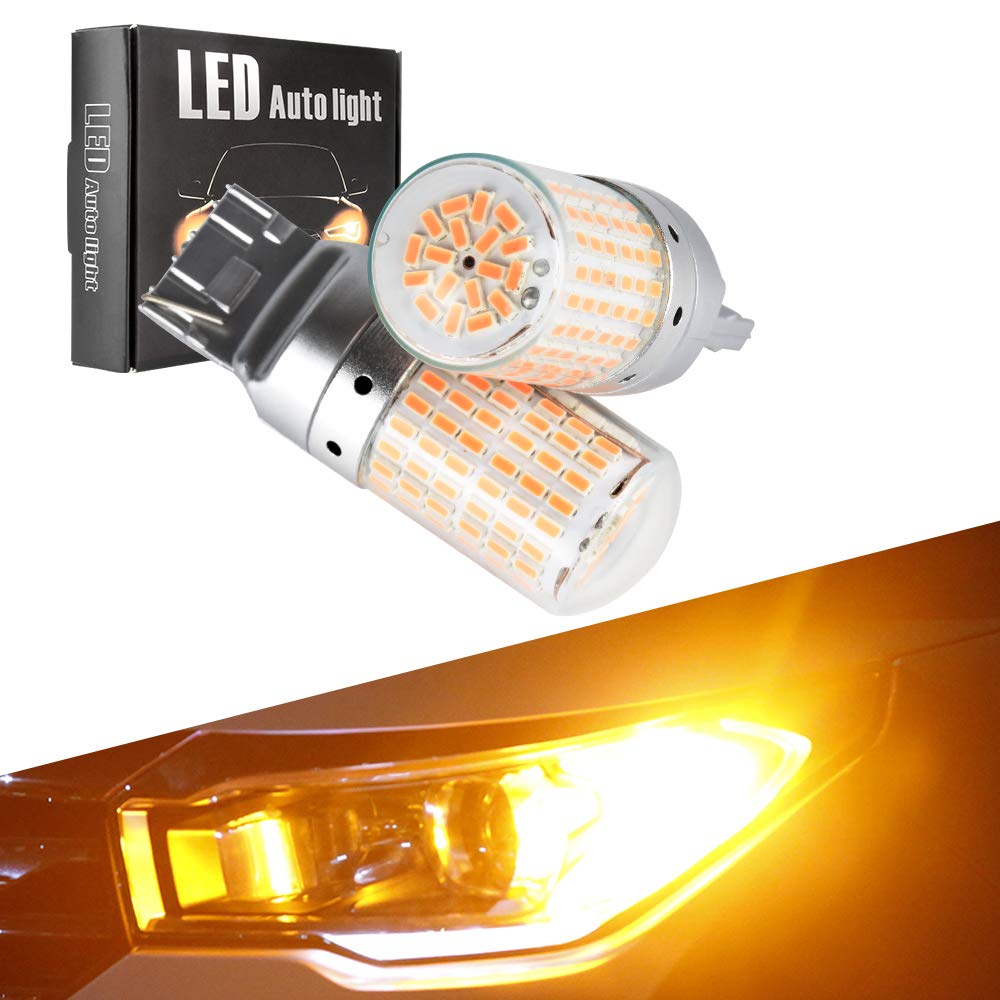 Catland T20 LED Turn Signal, Amber, Orange, Canceller, Built-in Resistor, 7440 W21W, WY21W, Single