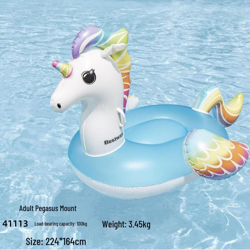 Intex 57288 Double Flamingo Adult Inflatable Swimming Ring - Thick Oversized Floating Bed for Kids & Adults