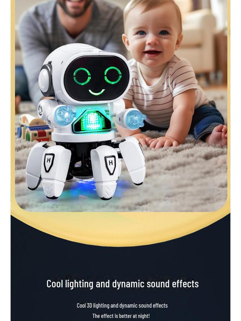 Роботизированная танцевальная игрушка Douyin Celebrity: Интерактивный свет и звук Six-Claw для детей