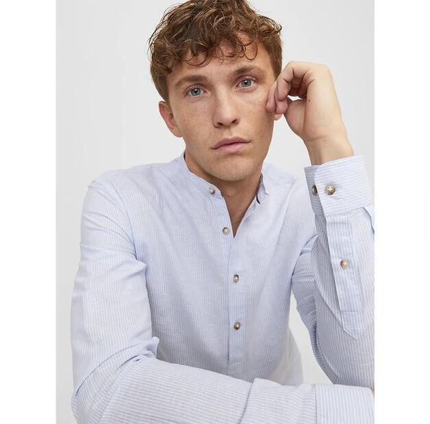 Jack & Jones Summer Half Placket Linen Long Sleeve Shirt