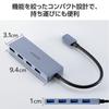 ELECOM USB-хаб 5 Гбит/с Подключение 4 порта Питание от шины Кабель 15 см Темно-синий USB3.2 (Ген1) USB-C U3HC-H040NV