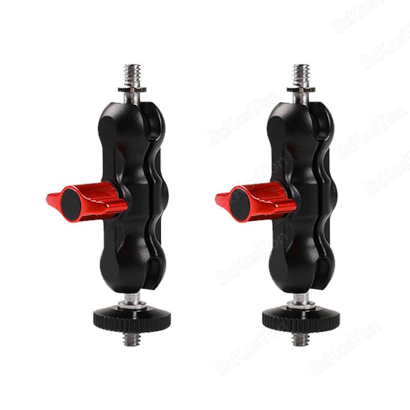 Металлическая двойная шаровая головка Magic Arm с 1/4''винтовым удлинительным креплением для DSLR камеры монитора видео микрофона штатива