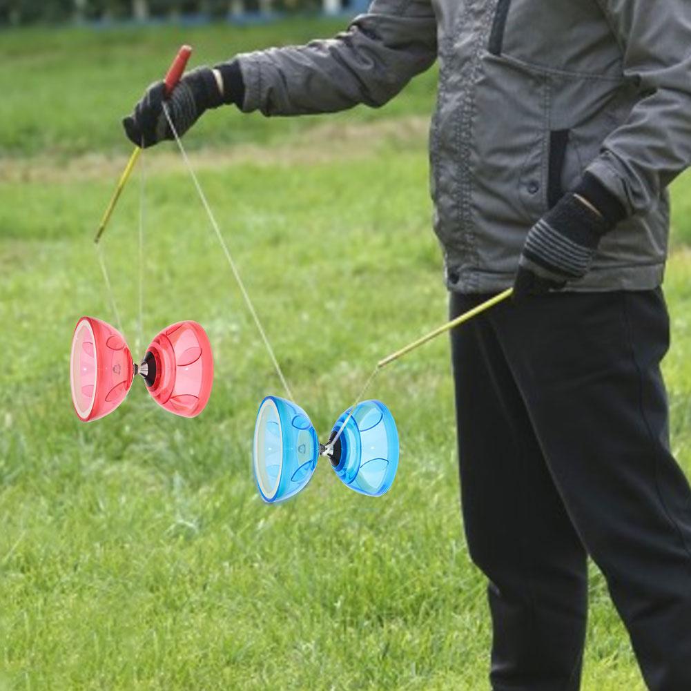 Triple Bearing Diabolo with 2 Diabolo Sticks String and Net Bag Portable Diabolo for Adults Kids Elderly Outdoor Indoor Exercise