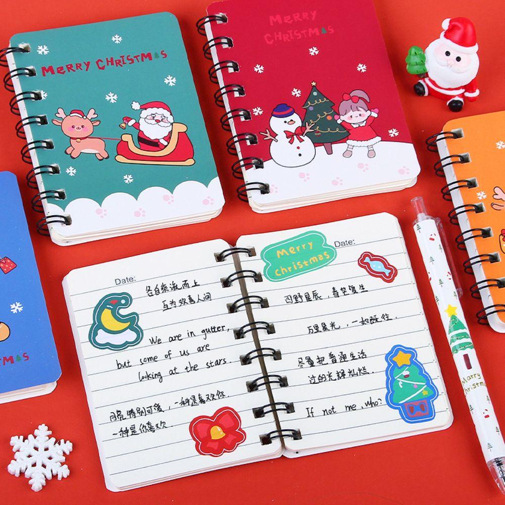Cute Mini Notebook Thickened Side-flip Coil Book Creative Christmas Coil Notepad Christmas Gift