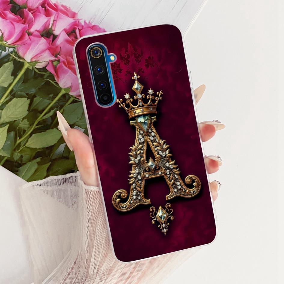 Чехол для Realme 6 Pro RMX2061 RMX2063 Чехол Модный Буква Алфавита A Z Мягкий Тонкий Силиконовый Funda Для Realme 6 6S 6i Realme6 Оболочка