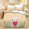 Домашний текстиль Трехпредметный День святого Валентина Кролик Мультяшный Цифровая печать Одеяло Наволочка Постельное белье