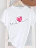 (Asian Size) Love Style 90s Cute Women's Top T Female Print Short Sleeve T-shirts Fashion O-neck Casual Clothing  Graphic Tee