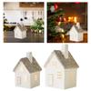Christmas Village House LED Lighted Ceramic House for Xmas Home Scene Layout