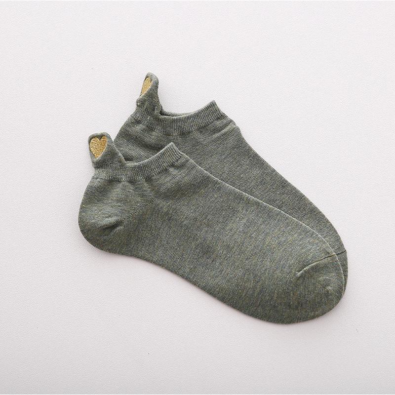 Женские хлопковые носки по щиколотку, новые модные весенние цветные новинки для девочек, милые повседневные забавные короткие носки с вышивкой в виде сердца