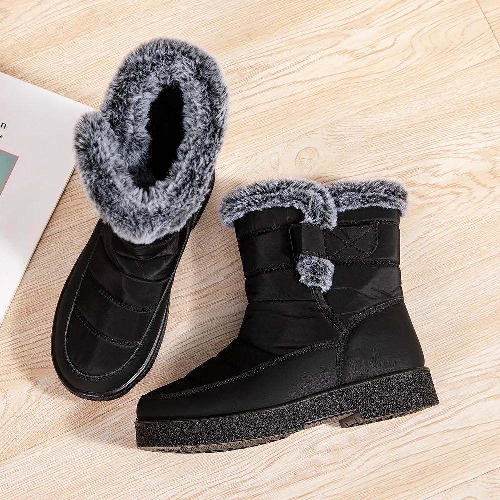 Модная женская зимняя обувь, трендовые ботинки на платформе, уличные нескользящие ботинки с толстой подошвой, высококачественная рабочая повседневная хлопковая обувь, устойчивая к холоду