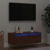 VidaXL TV Cabinet with LED Lights Brown Oak 75x35.5x25 Cm, Hi-Fi Furniture, Entertainment Center, TV Cupboard, Furniture 860235