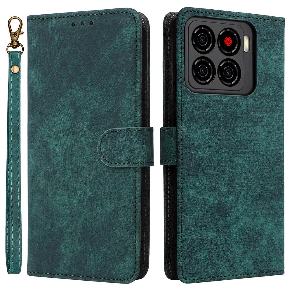 Для ZTE Blade A56 Чехол-кошелек с RFID-защитой из ПУ кожи Чехол для телефона Подставка с ремешком