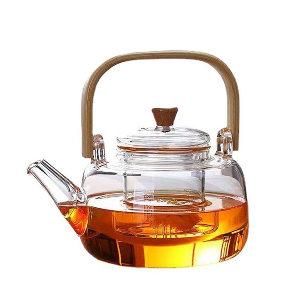 Wood Handle Clear Teapot With Filter Tea Pot New Boiling teapot  Home Office