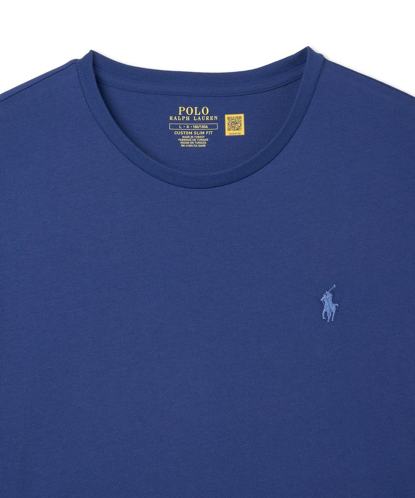 POLO RALPH LAUREN Футболка с круглым вырезом Custom Slim - Синяя