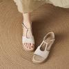 Retro Soft-soled Casual Flat-bottomed Beach Sandals for Women's Summer Wear New Breathable Thick-soled Fish Mouth Shoes