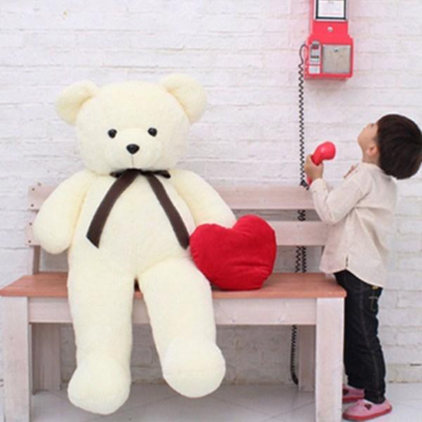 Уютная гигантская кукла I Love You Big Bear, очень большая + подушка-сердце, случайно отправлено, 150 см, слоновая кость, популярные игрушки для корейских детей