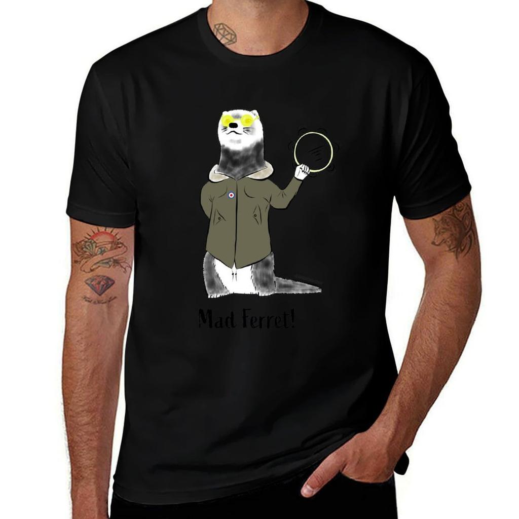 Novelty Oasis Mad Ferret T-Shirt man t shirt cotton t shirts for man slim fit T-Shirt