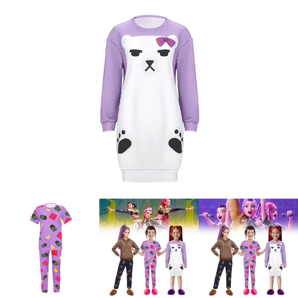 Kpop Охотники на демонов Руми Мира Зои Пижама из мягкого полиэстера для детского косплея