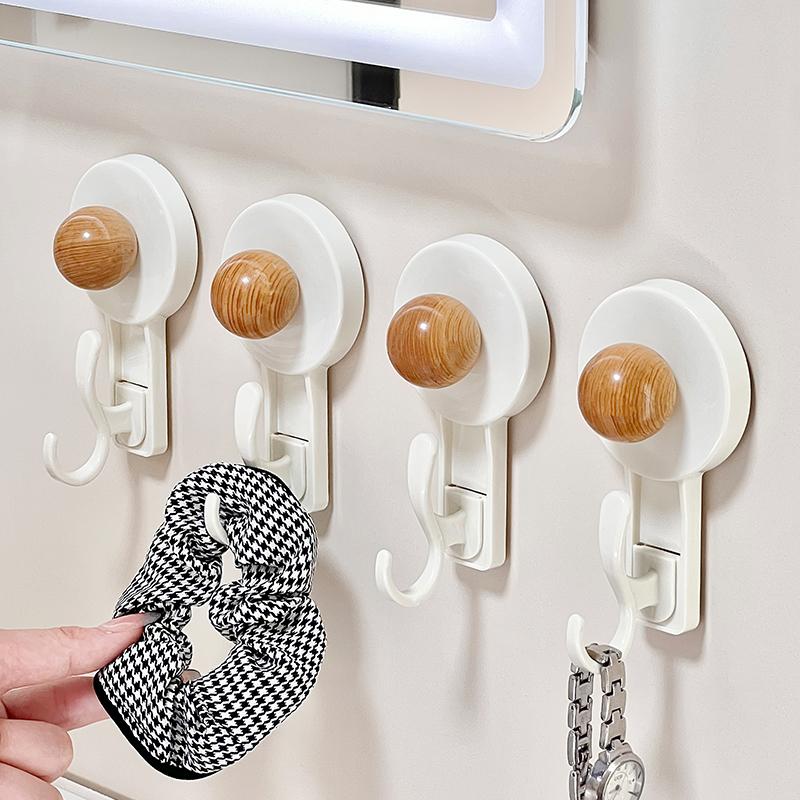 No-drill Suction Cup Hook Adhesive Hook for Kitchen and Door, Harmless Wall Hook for Towels and Bags