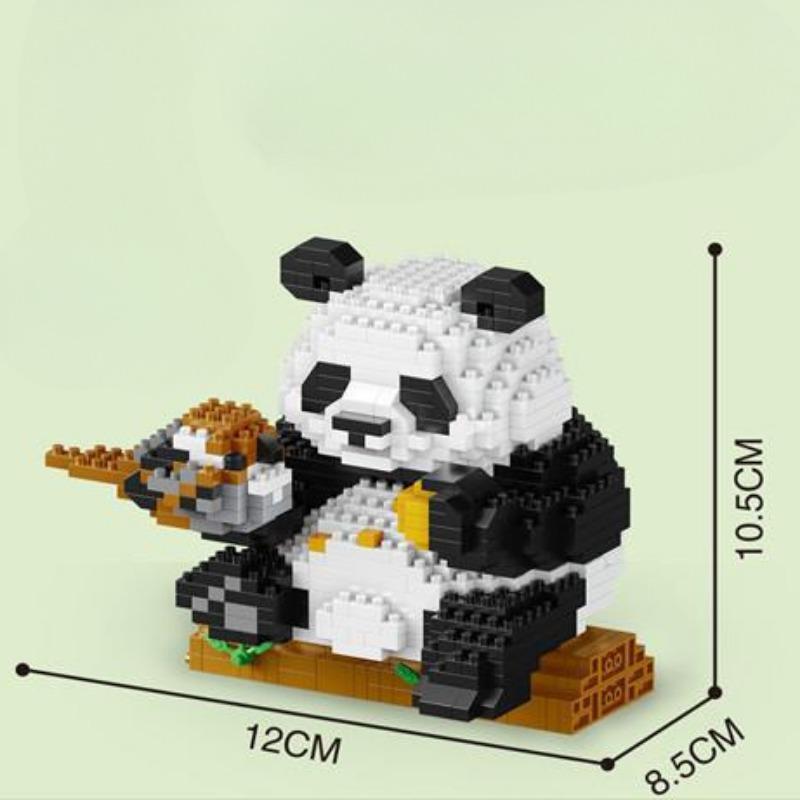 Гигантская панда Строительные блоки Цветочные головоломки Menglan Игрушки для детского дня