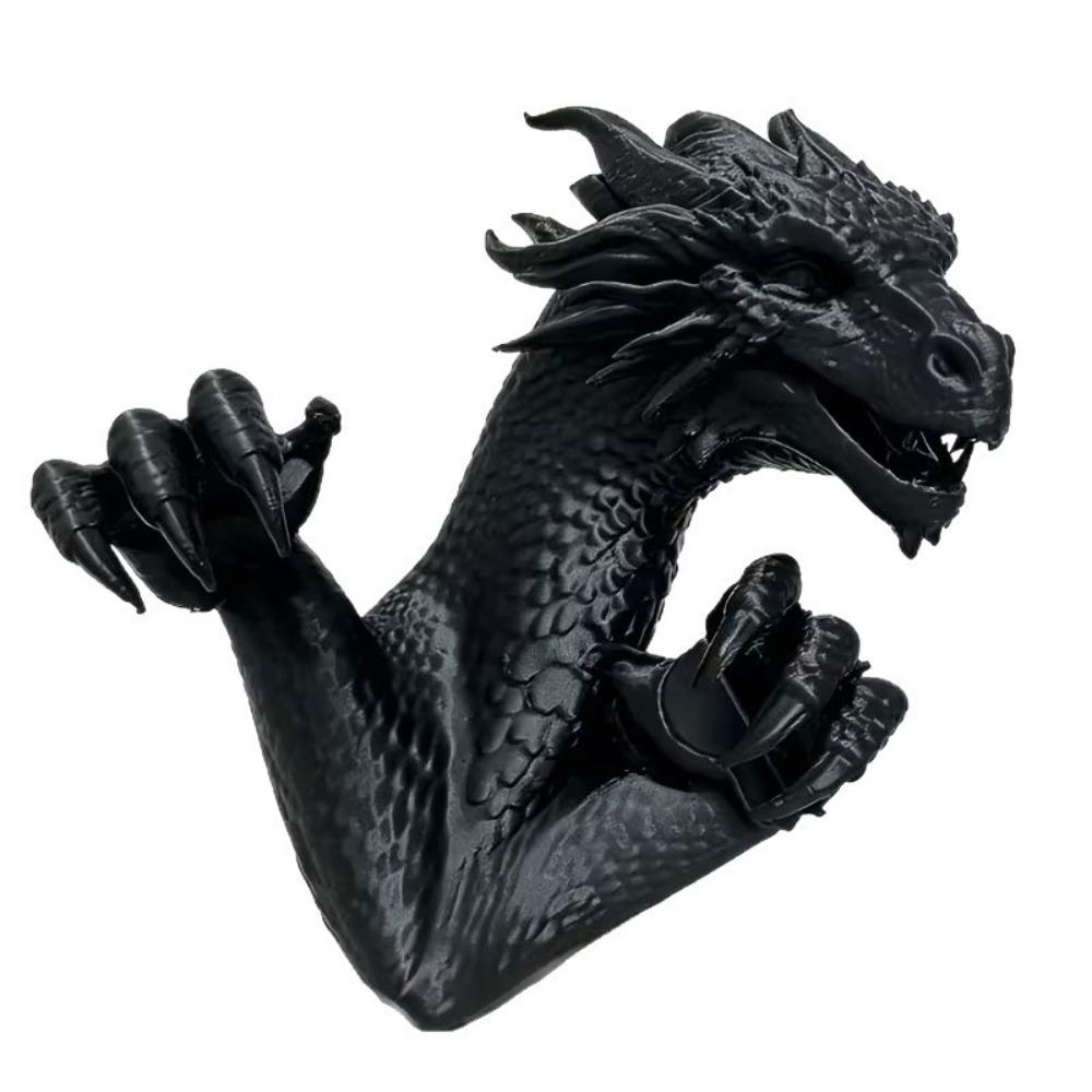 Simulated Scales Dragon Gamer Desk Statue 3D Printed Screen Side Dragon Figurine Holiday Gift