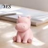 Compact Desktop Ornament 3D Printed Hippo Car Dashboard Figurines, Minimalist Pink with Unique Small Gift Non-Slip Weighted Base, Cute Interior Decor,