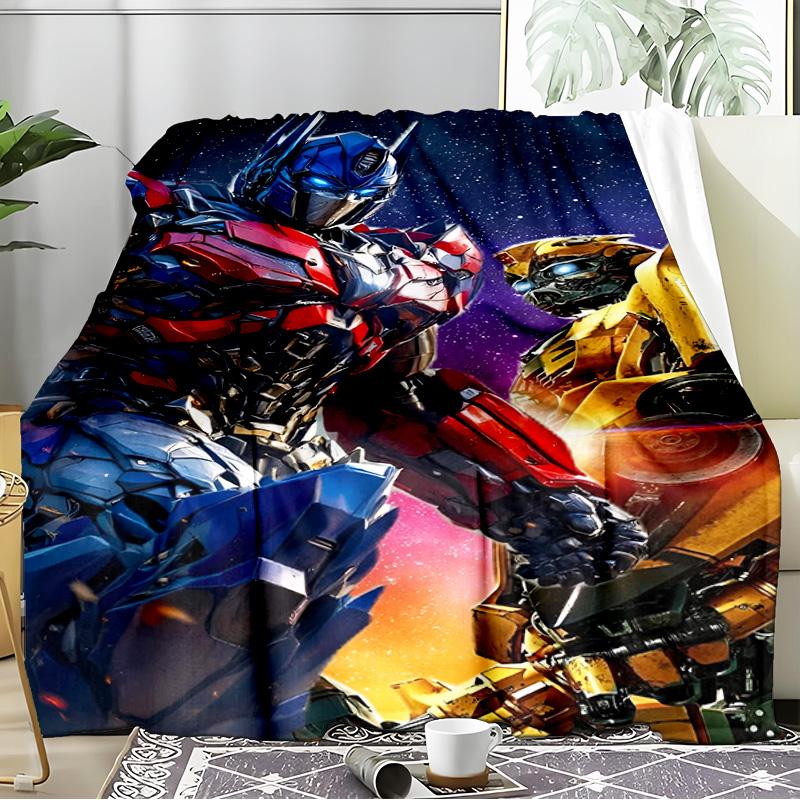Car robots Battle Blanket Flannel Throw for Sofa, Indoor, Camping, Living Room, Office, Chair, And Bed Soft Birthday Gift