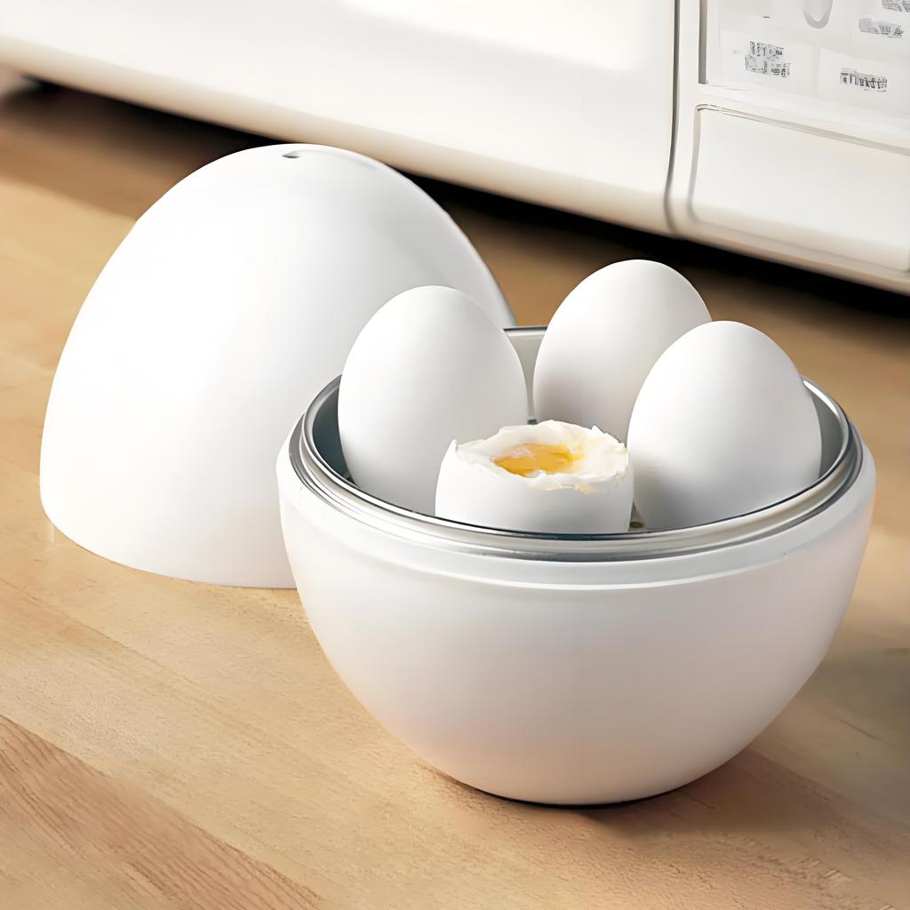Capacity for 4 Eggs Microwave Egg Steamer Boiler Cooker Easy Quick 5 Minutes Hard Or Soft Boiled Kitchen Cooking Tools