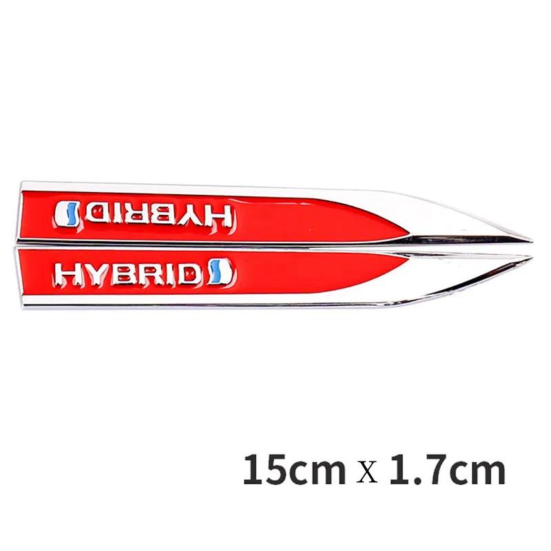 3D металлический гибридный логотип, эмблема на задний багажник автомобиля, значок, боковые наклейки на крылья, наклейки для Prius Rav4 Camry Prius Crown Auris T RD
