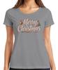 Merry Christmas Xmas Baubles Hand Lettering Retro Ladies TShirt